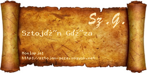 Sztoján Géza névjegykártya