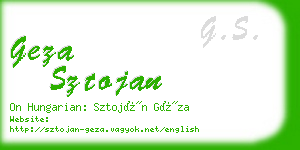 geza sztojan business card